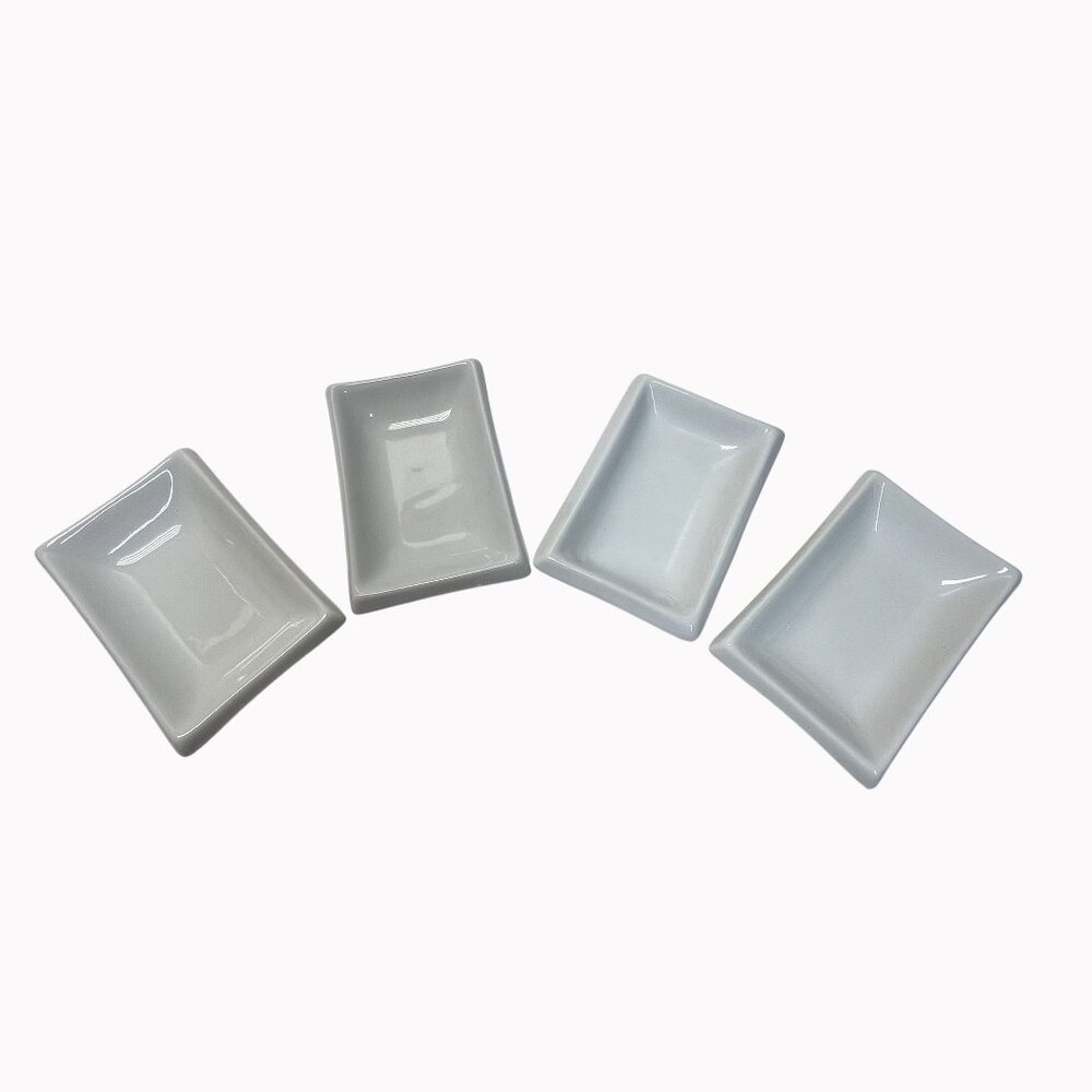 Set‎ Of 3 Pier 1 China White Porcelain Rectangular Sushi Dishes +1 Non authentic